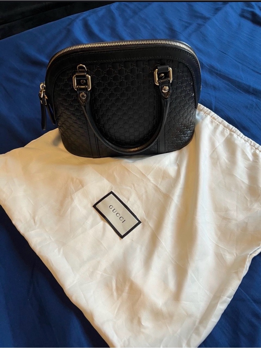 Gucci Black Microguccissima Leather Mini Top-Handle Bag